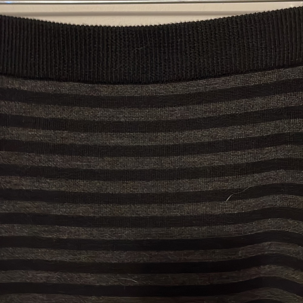 Eileen fisher black and grey striped knit skirt